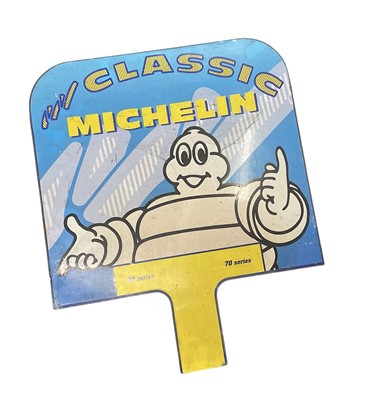 Lot 113 - Michelin Tyres "Classic Michelin" double sided metal advertising sign, 57cm in height.