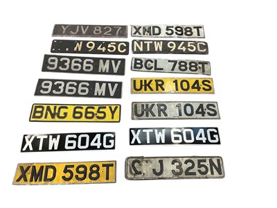 Lot 129 - Group of fourteen various classic car number plates, (14).