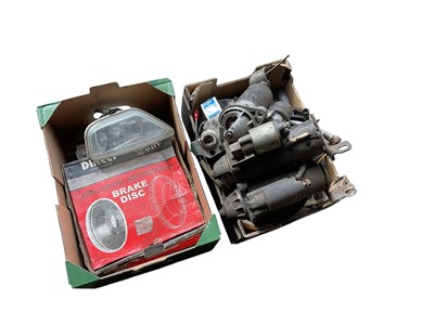 Lot 140 - Two boxes of Ford MKIV Escort spares to include brake discs, (2 boxes).
