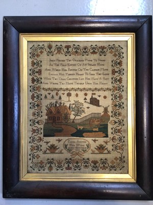 Lot 5131 - Early Victorian needlework sampler by Eliza Austin, aged 13, 1840, framed