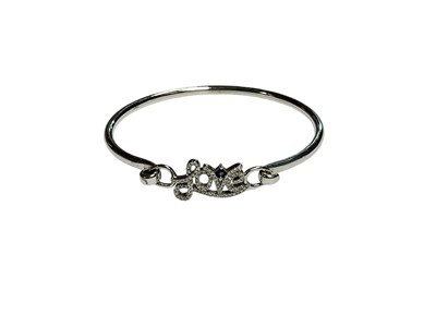 Lot 49 - Vera Wang diamond and sapphire 'Love' bangle, boxed