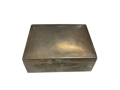 Lot 54 - Edwardian silver cigarette box with cedar lined interior