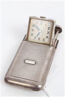 Lot 3432 - Art Deco travelling Clocksck in rectangular...