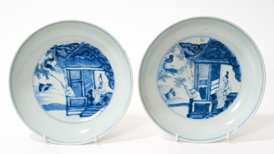 Lot 202 - Pair of Chinese blue and white dishes