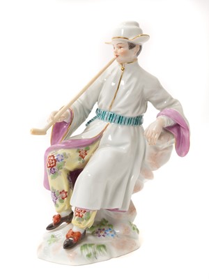 Lot 215 - Meissen porcelain figure depicting a pipe smoker
