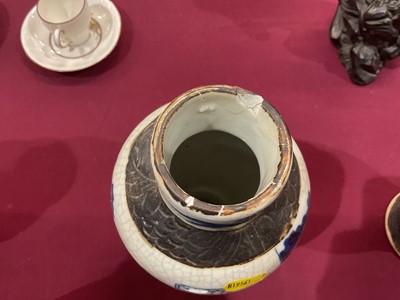 Lot 69 - Garniture of Chinese crackle glaze vases