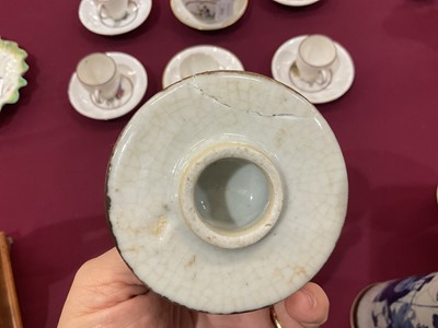 Lot 69 - Garniture of Chinese crackle glaze vases