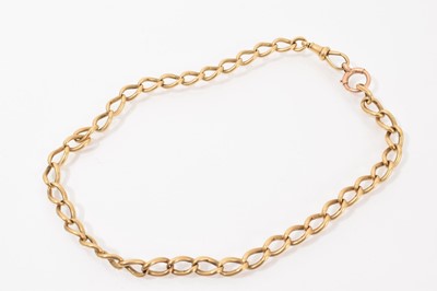 Lot 622 - 18ct gold curb link watch chain, 39cm