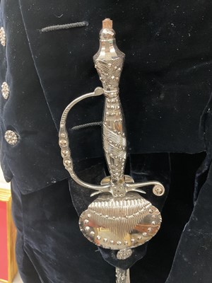 Lot 72 - Fine Edwardian High Sheriff's uniform with sword, in original tin trunk