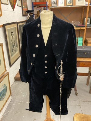 Lot 72 - Fine Edwardian High Sheriff's uniform with sword, in original tin trunk