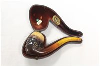 Lot 4041 - Good late 19th century meerschaum pipe Carsved...