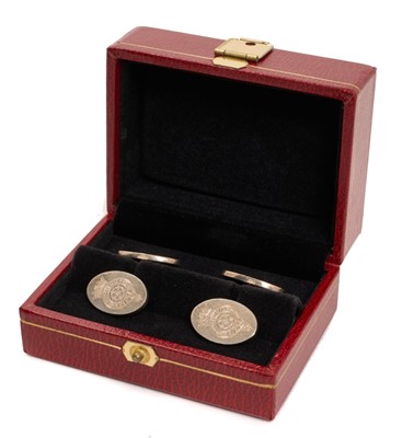 Lot 5 - H.R.H. Prince Andrew, The Duke of York, pair silver presentation cufflinks