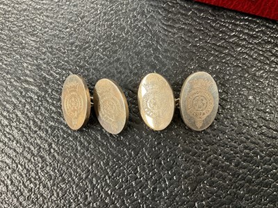 Lot 5 - H.R.H. Prince Andrew, The Duke of York, pair silver presentation cufflinks