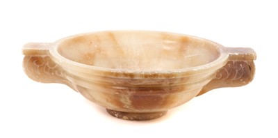 Lot 905 - Antique Chinese carved alabaster/soapstone dish, 18.2cm in diameter