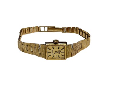 Lot 89 - Perfex 9ct gold ladies wristwatch with 17 jewel Incabloc movement in 9ct gold case on 9ct gold bracelet