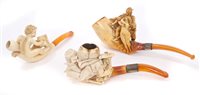 Lot 4066 - Late 19th century meerschaum pipe Carsved with...