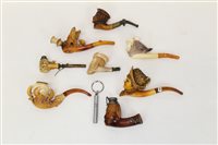 Lot 4067 - Eight late 19th century meerschaum pipes and...