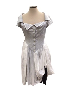 Lot 2500 - Vivienne Westwood Anglomania cotton and voile summer dress in grey and white size 42.