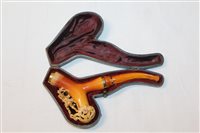 Lot 4071 - Late 19th century meerschaum cheroot holder...