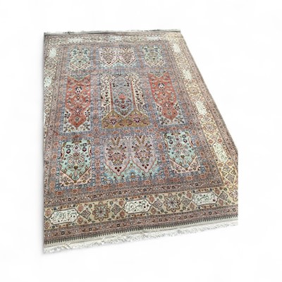 Lot 5380 - Hamadan carpet, decorated with floral panels, 380cm x 271cm