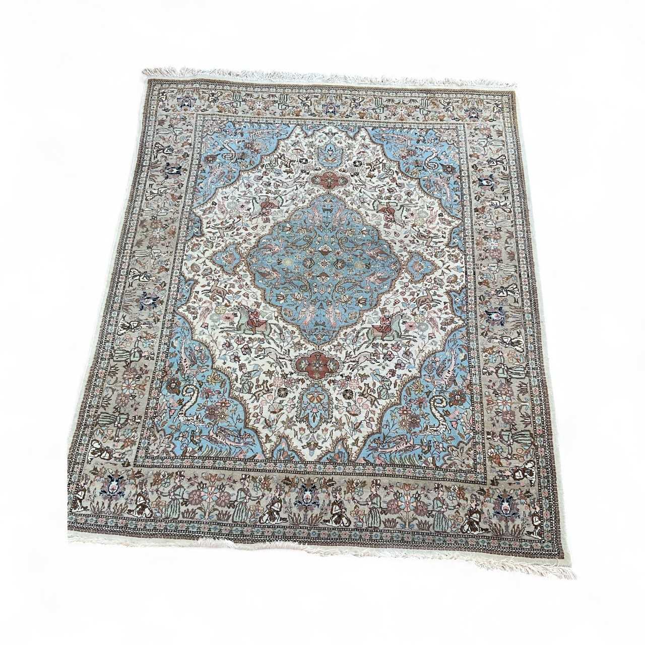 Lot 5382 - Persian rug decorated with figures and
