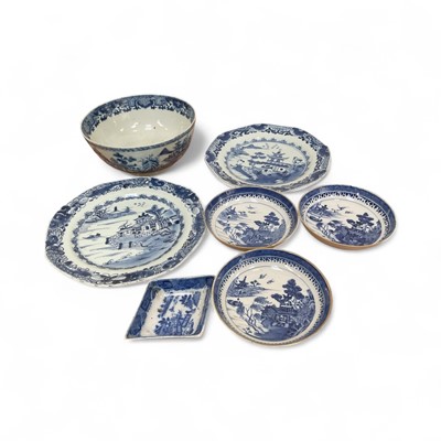 Lot 5161 - Group of 18th century Chinese export porcelain, and a small English transfer printed dish
