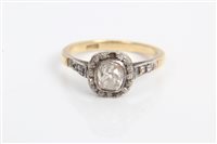 Lot 3426 - Victorian diamond cluster ring with a central...