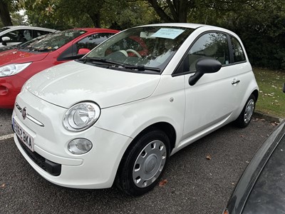 Lot 229 - 2012 Fiat 500 1.2 Pop, reg. no. EX62 BKA, finished in white with a red cloth interior.
