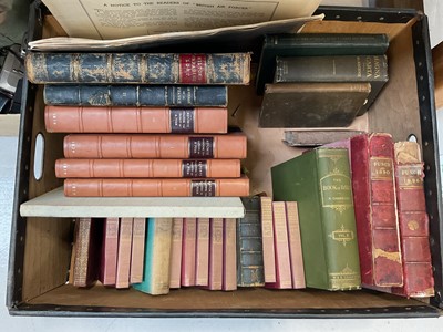 Lot 5218 - Group of books, including Milton's Paradise Lost illustrated by Dore, four volumes of Reports Touching the Dignity of a Peer (1829), Victorian Punch annuals, together with Bacon's Map of England...