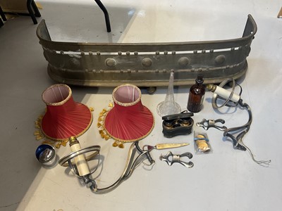 Lot 5224 - Brass fender together with other miscellaneous items