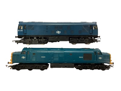 Lot 1756 - Hornby Dublo cast metal diesel locomotive and two Hornby BR blue diesels D6830 & 25 241, plus Jouef SNCF diesel 67407, all loose 4))