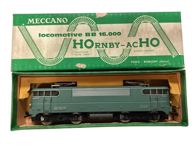 Lot 1757 - Mecanno HOrnby-acHO BB16000 locomotive, boxed, plus three other (loose) (4)