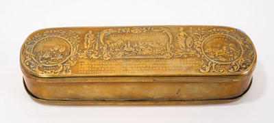 Lot 855 - 19th century German brass tobacco box