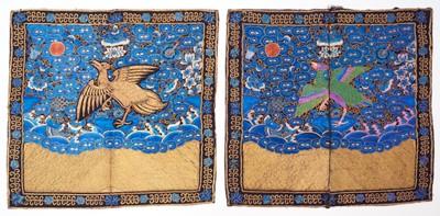 Lot 907 - Pair 19th century Chinese rank badges
