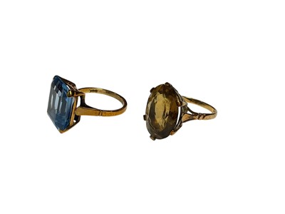 Lot 25 - Two gem-set cocktail rings on 9ct gold shanks