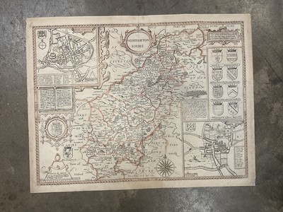 Lot 1184 - 17th century Speed map of Northamptonshire