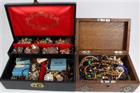 Lot 3445 - Two Jewellerylery boxes containing costume...