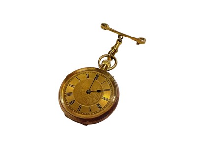 Lot 30 - Late 19th century Swiss 18ct gold cased fob watch