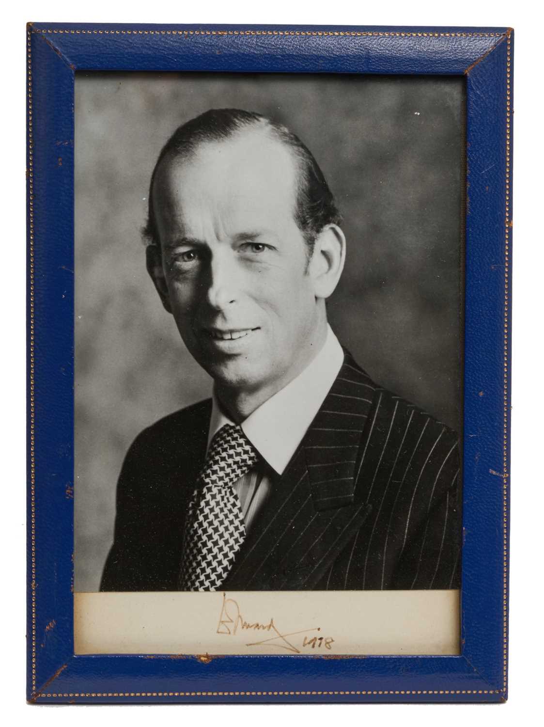 Lot 32 - H.R.H. The Prince Edward The Duke of Kent, signed 1978 presentation portrait photograph
