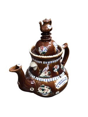 Lot 262 - Very large bargeware teapot