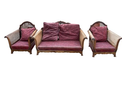 Lot 1365 - Suite of 1920s bergère chairs