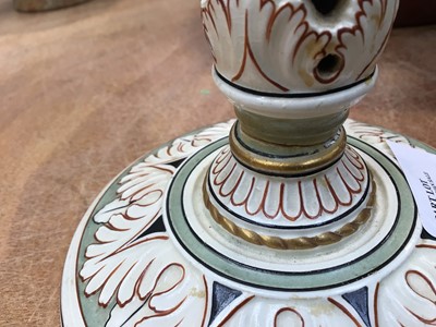 Lot 5006 - Pair of 19th century Wedgwood Aesthetic style pierced candlesticks, together with other china, including Cauldon porcelain made for Tiffany, Brambly Hedge figures, Hummel figures, etc