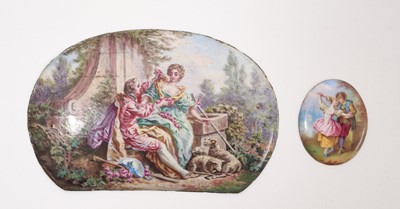 Lot 857 - Two 18th century painted enamel plaques