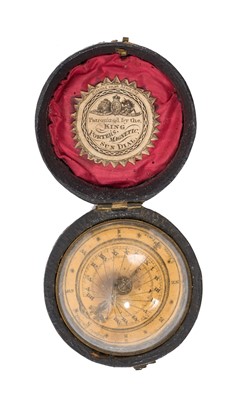 Lot 891 - George III period “Porter’s Magnetic Sun Dial”, the sundial covered with original glass dome
