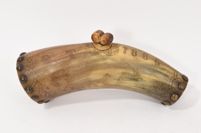 Lot 885 - 19th century powder flask