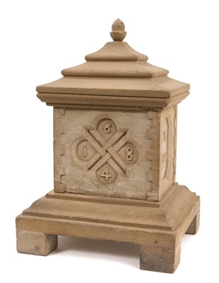 Lot 894 - Unusual carved stone tobacco box, of sarcophagus form