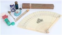 Lot 3177 - 19th century ivory brisé fan with fan case,...