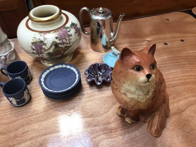 Lot 5018 - Sundry items, including a Wedgwood jasperware coffee set, Japanese Satsuma vase, etc