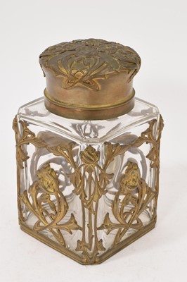 Lot 898 - Late 19th century Art Nouveau French glass and gilt metal mounted bottle