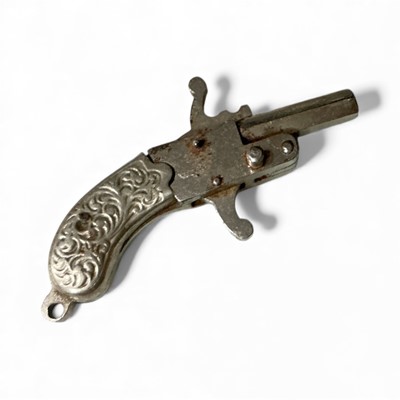 Lot 713 - Early 20th century Austrian novelty pistol watch fob, with working action.